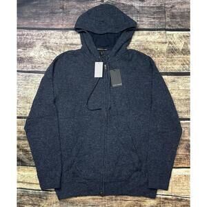 Autumn Cashmere Sweater Mens Large Zip Up Hoodie Blue $409
